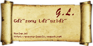 Gózony László névjegykártya