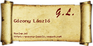 Gózony László névjegykártya