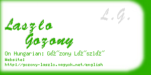 laszlo gozony business card